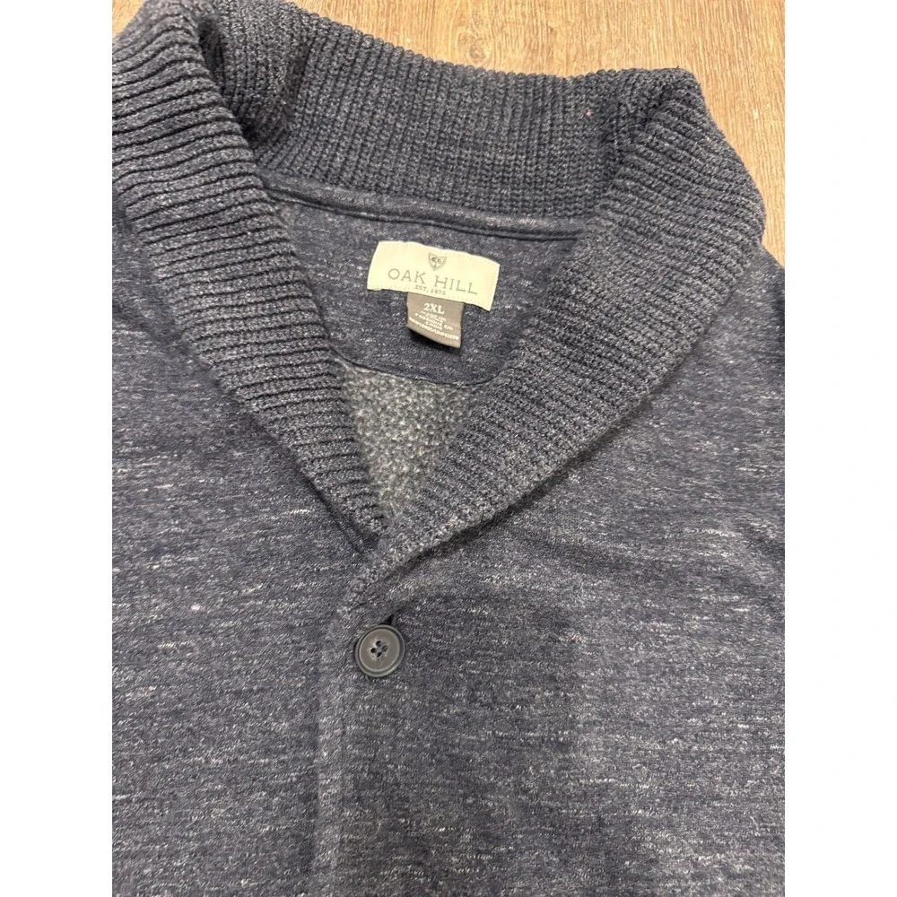 Oak‎ Hill cardigan shawl collar heather blue Men's size 2xl